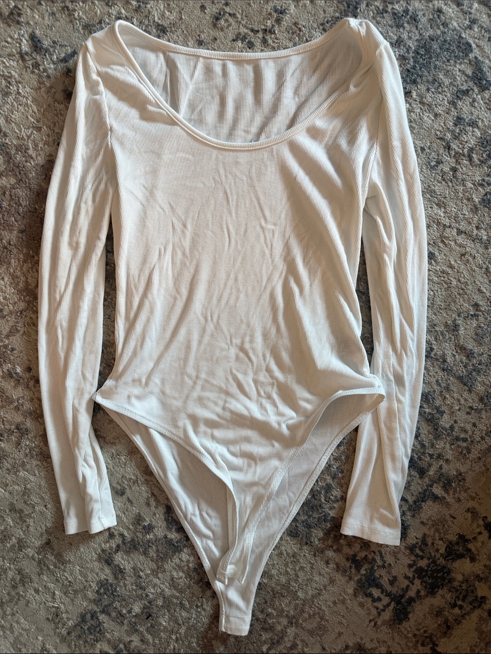 White Long-Sleeve Scoop Neck Bodysuit - Women